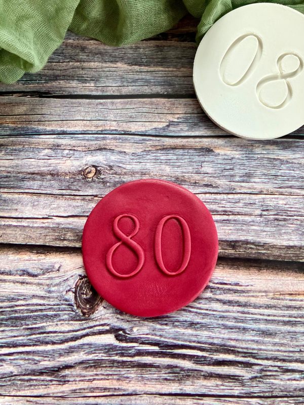 80b Eighty Fondant Stamp Embosser, 80, Eightieth, 80th Birthday, VE Day