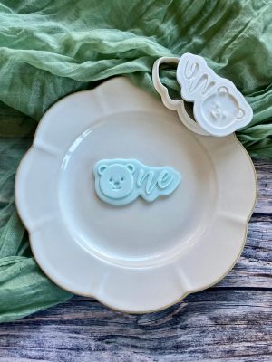 Beary First Birthday Cookie Cutter and Fondant Embosser