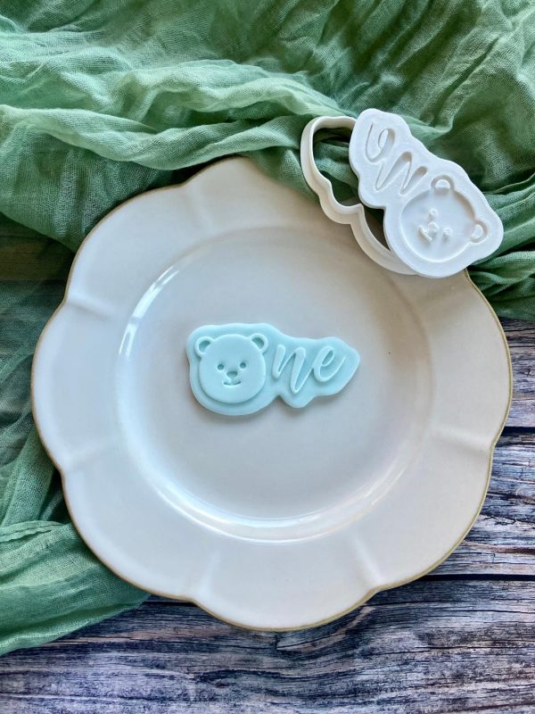 Beary 1st Beary First Birthday Cookie Cutter and Fondant Embosser, First Birthday, 1, 1st, Teddy Bear, Number One