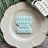 Blood Sweat and Beers Cookie Cutter and Fondant Embosser, Father's Day, Sport, Gym, Training