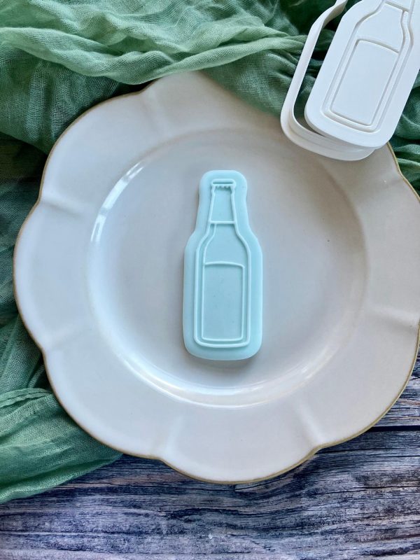 Bottle 3 Bottle of Beer Cookie Cutter and Fondant Embosser, Lager, Alcohol, Hoppe, Hoppy, Drink