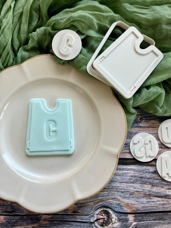 Netball Vest and Positions Cookie Cutter and Fondant Embosser, Tabard, Sports, Hobbies, GA, C, WA
