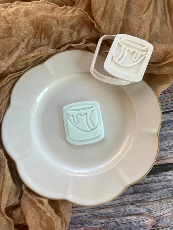 Paint Tin Cookie Cutter and Fondant Embosser, Father's Day, Painter, Decorator, Handyman, Builder