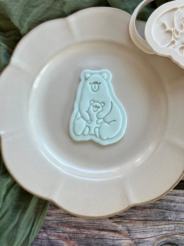 bears 3 Daddy Bear Cookie Cutter and Fondant Stamp Embosser, I Love You Beary Much, Father's Day, Father and Son