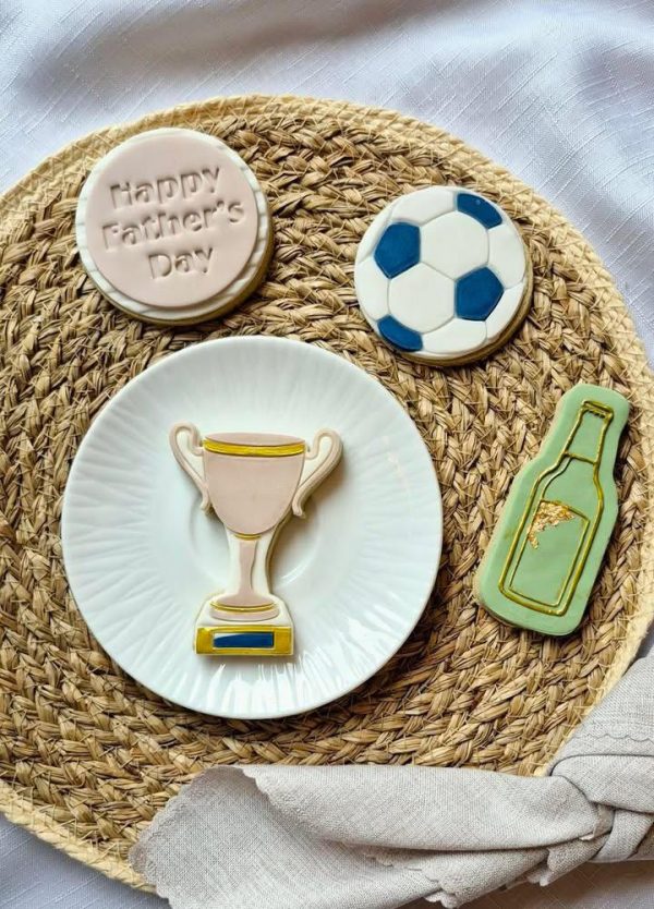 Trophy Cookie Cutter and Fondant Stamp, Football, Soccer, Winner, Prize, Best Dad, Father's Day