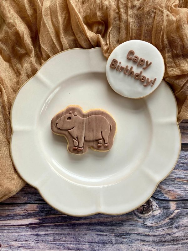 Capy Birthday Fondant Stamp Embosser, Capybara, Birthday Pun, Funny Birthday
