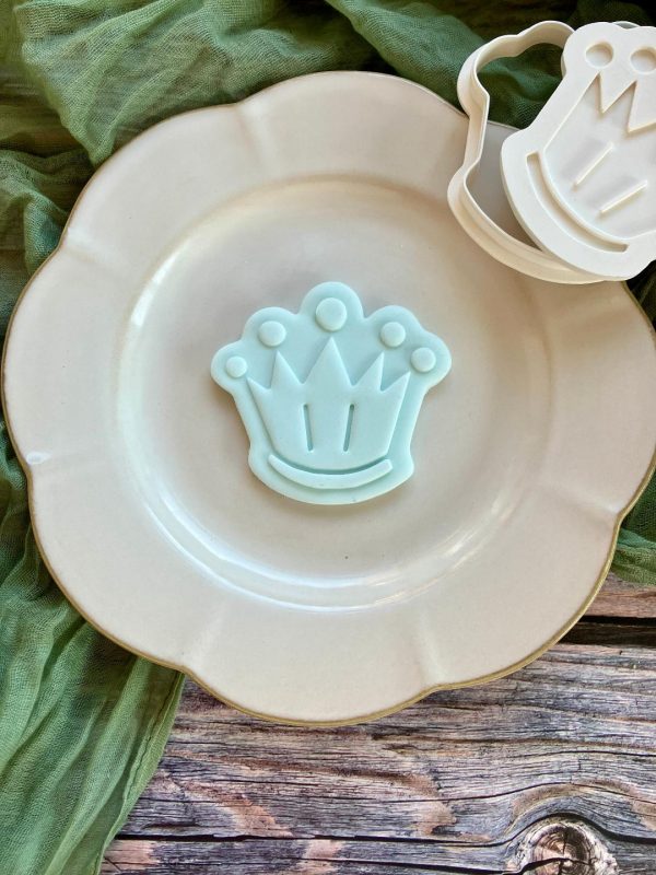 Crown Cookie Cutter and Fondant Stamp Embosser, King, King For The Day, Father's Day