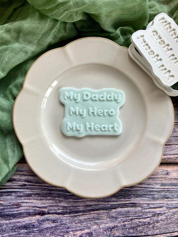My Daddy My Hero My Heart Cookie Cutter and Fondant Embosser