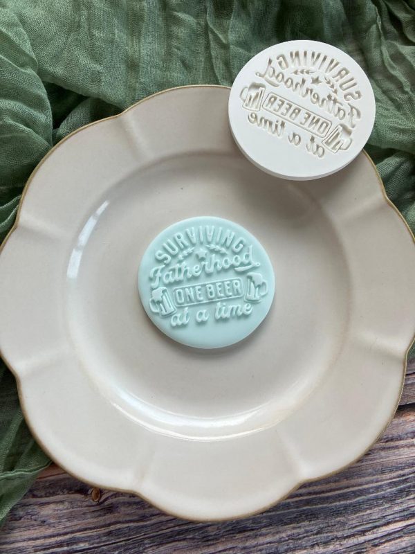 Surviving Fatherhood One Beer at a Time Fondant Stamp Embosser, Father's Day, Drinking, Beer