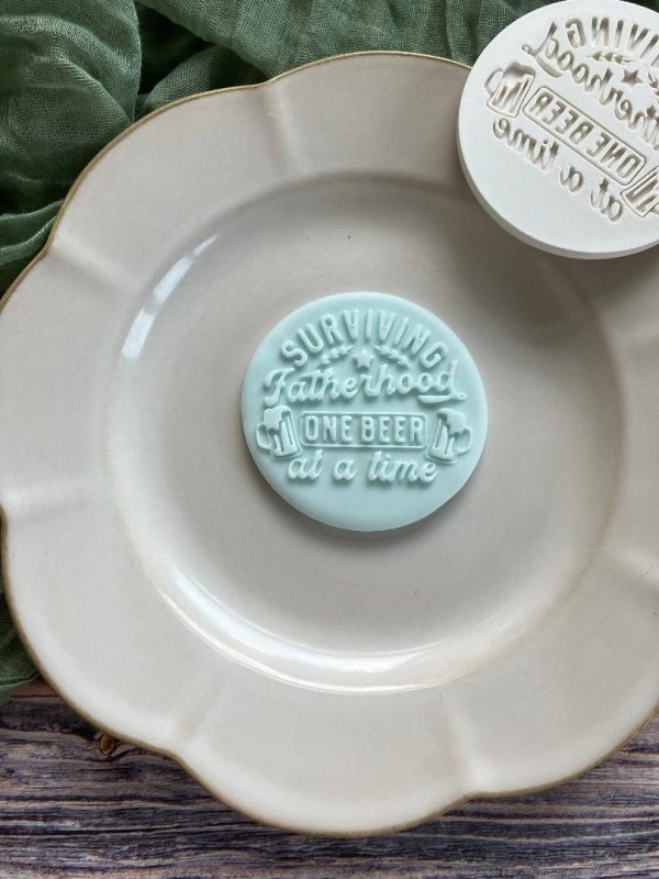 Surviving Fatherhood One Beer at a Time Fondant Stamp Embosser