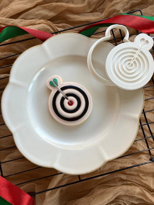Dart Board and Dart Cookie Cutter and Fondant Embosser