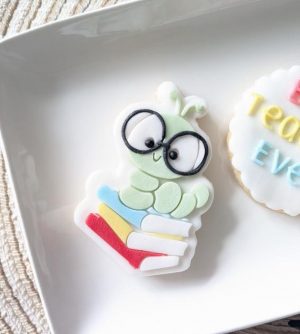 Stack of Books Book Worm Cookie Cutter and Fondant Embosser