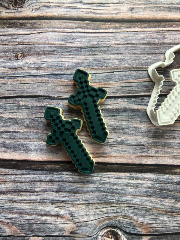 Minecraft Sword Cookie Cutter and Fondant Embosser Minecraft Sword Cookie Cutter and Fondant Embosser