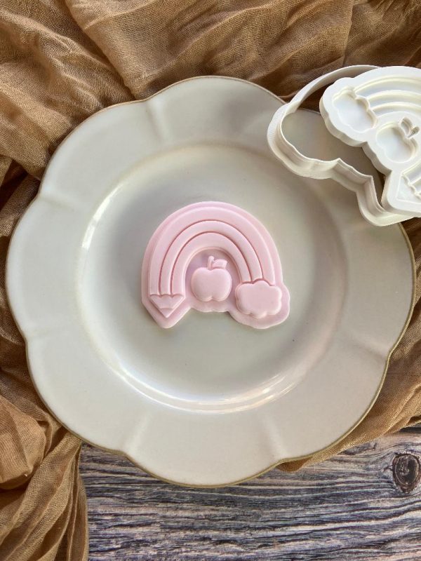 Apple Rainbow Cookie Cookie Cutter and Multi Pop Embosser Apple Rainbow Cookie Cookie Cutter and Multi Pop Embosser