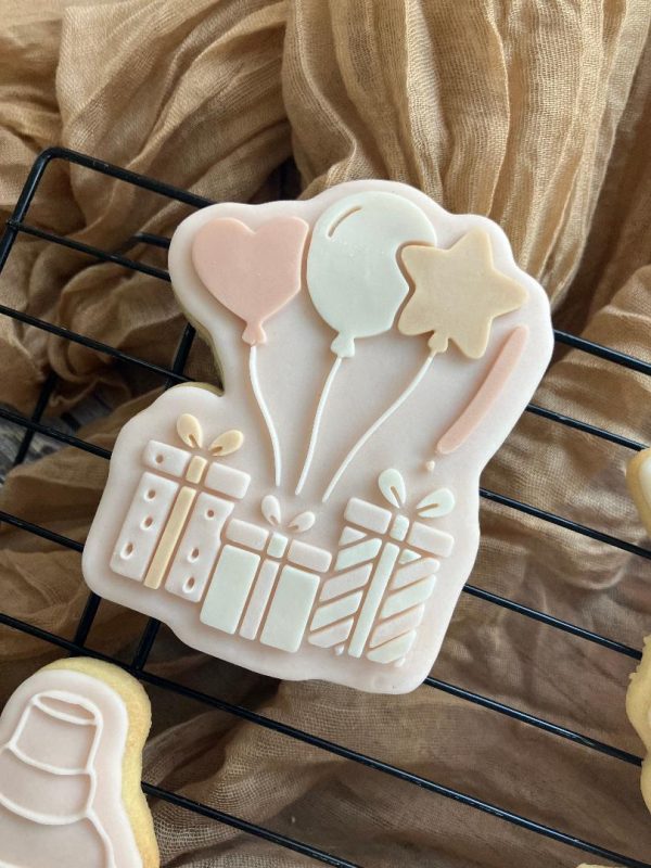 Balloons and Presents Cookie Cutter and Fondant Embosser