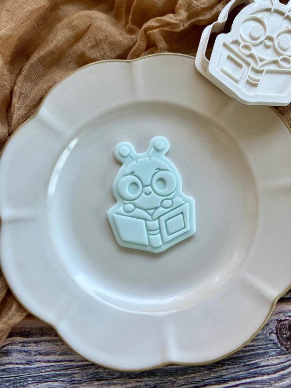 Bookworm Cookie Cutter and Fondant Embosser