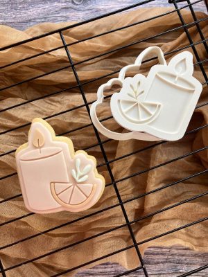 Meditation Candle Cookie Cutter and Fondant Embosser