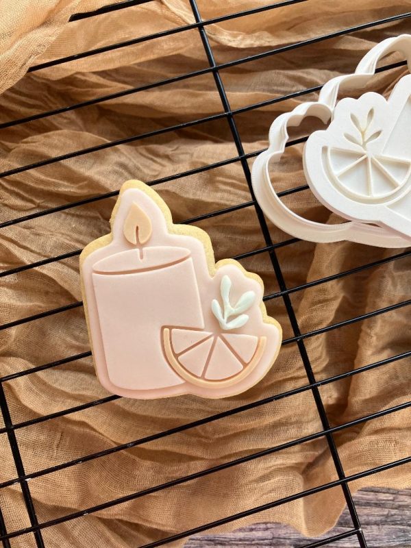 Meditation Candle Cookie Cutter and Fondant Embosser, Namaste, Yoga, Relax, Relaxation, Zen, Health, Calm, Self Care