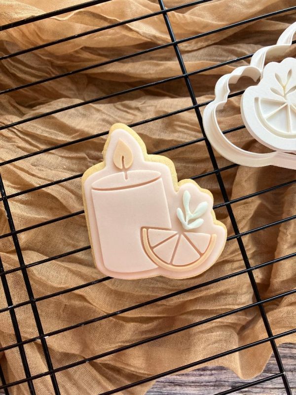 Meditation Candle Cookie Cutter and Fondant Embosser