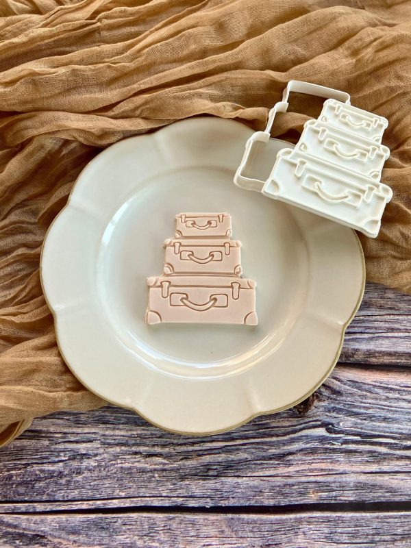 Suitcases Cookie Cutter and Fondant Stamp