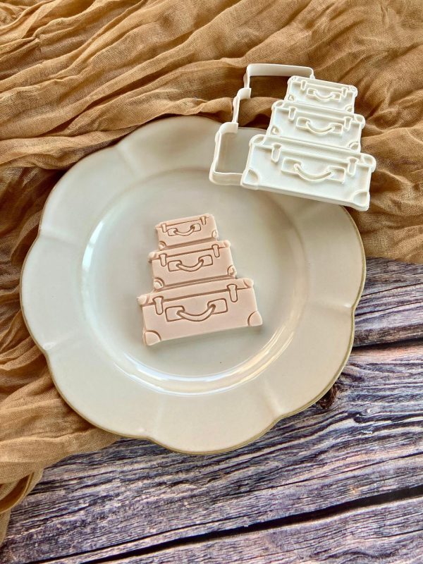 Suitcases Cookie Cutter and Fondant Stamp