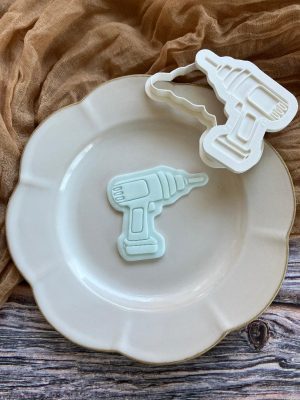 Drill Cookie Cutter and Fondant Embosser