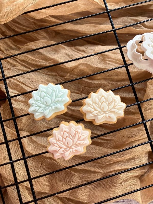 Miniature Lotus Flower Cookie Cutter and Fondant Embosser, Mini, Namaste, Yoga, Relax, Relaxation, Zen, Health, Calm, Self Care, Plant