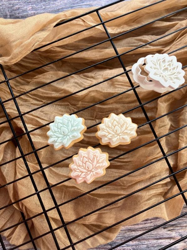 Miniature Lotus Flower Cookie Cutter and Fondant Embosser, Mini, Namaste, Yoga, Relax, Relaxation, Zen, Health, Calm, Self Care, Plant