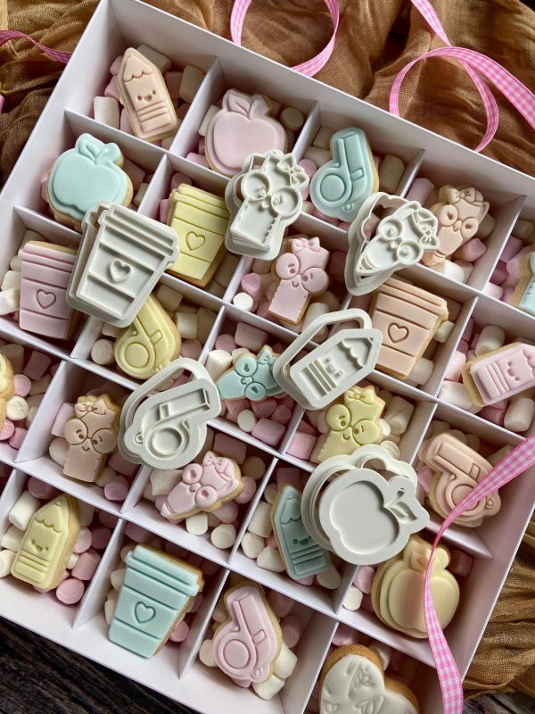 Set of 6 Miniature Cookie Cutters and Embossers, Teacher, Teaching, Thank You Teacher, Back To School, Stationery, Office