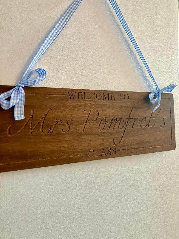 pom 5 Teacher Classroom Sign, Wooden Sign, Thank You Teacher, Teacher Appreciation, Bespoke Signage