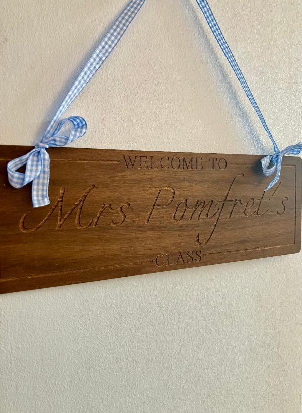 pom 6 Teacher Classroom Sign, Wooden Sign, Thank You Teacher, Teacher Appreciation, Bespoke Signage