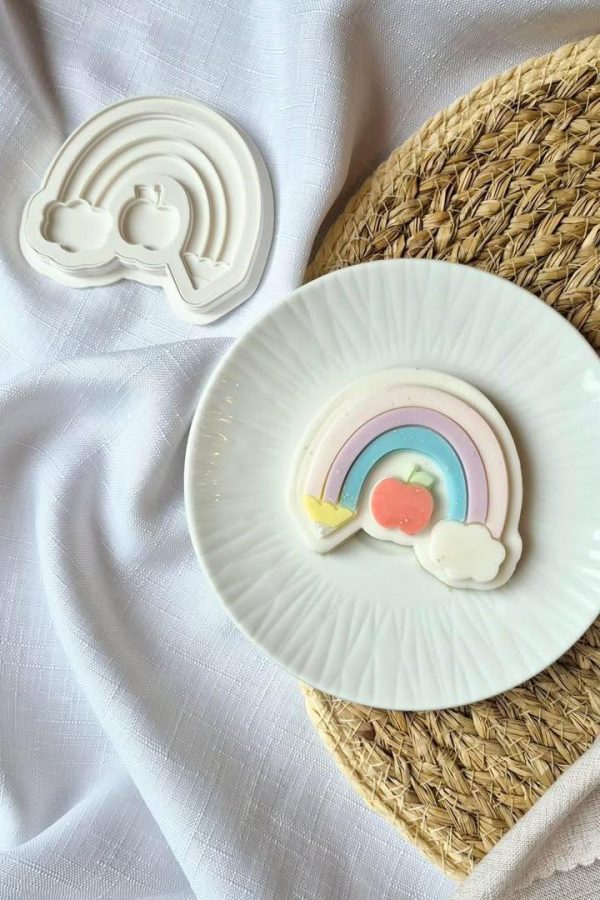 Apple Rainbow Cookie Cookie Cutter and Multi Pop Embosser Apple Rainbow Cookie Cookie Cutter and Multi Pop Embosser