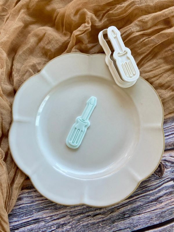 screwdriver 2 Screwdriver Cookie Cutter and Fondant Embosser, Father's Day, Tool, Trade, Work, Builder, Trades Person