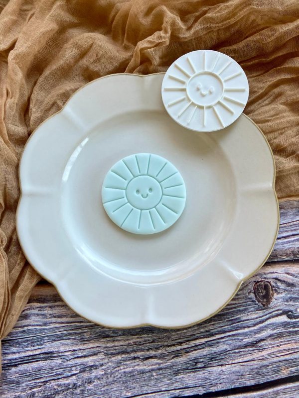 sun stamp Smiley Sunshine Fondant Embosser β Happy Face Stamp Only (7cm)