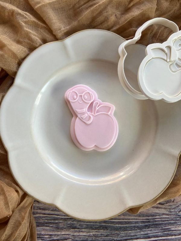 Worm In An Apple Cookie Cookie Cutter and Multi Pop Embosser Worm In An Apple Cookie Cookie Cutter and Multi Pop Embosser