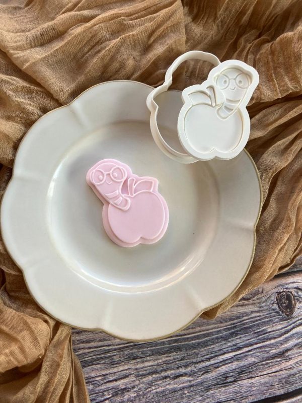 worm 2 Worm In An Apple Cookie Cookie Cutter and Multi Pop Embosser, Teacher, Teaching, Thank You Teacher