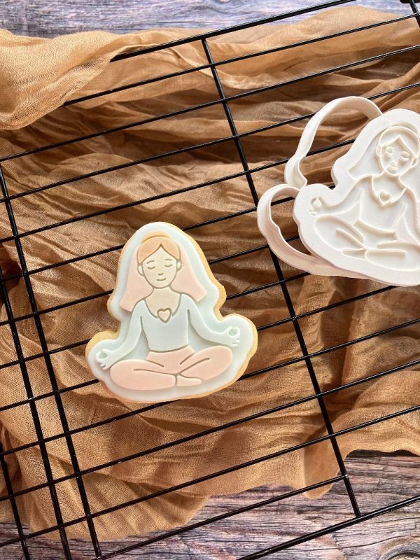 yoga 1 Yoga Bride Cookie Cutter and Fondant Embosser, Namaste Before The Big Day, Yoga, Relax, Relaxation, Zen, Health, Calm, Self Care