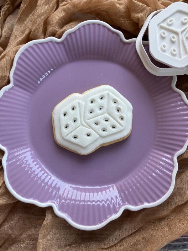 Dice Cookie Cutter and Fondant Stamp Embosser Dice Cookie Cutter and Fondant Stamp Embosser