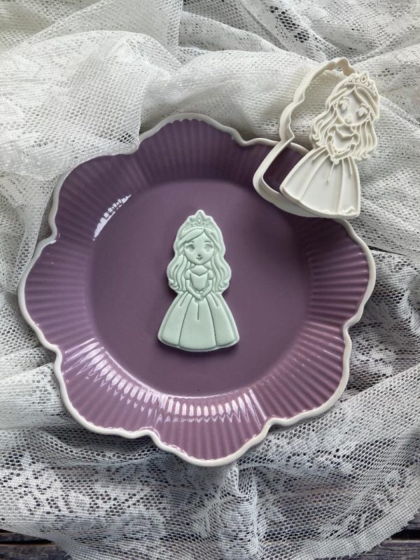 Princess Cookie Cutter and Fondant Stamp, Kids Sugar Cookies, Pretty Princess