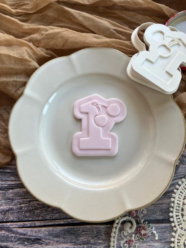Cherry One Cookie Cutter and Fondant Embosser