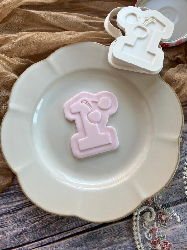 Cherry One Cookie Cutter & Fondant Embosser – First Birthday Theme