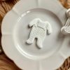 Babygro Cookie Cutter β Textured Fondant Embosser (8cm) 8cm babygro cookie cutter and fondant embosser with textured detail
