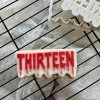 1 “Thirteen” Cookie Cutter & Fondant Embosser – Blood Drip Font Halloween Design (8cm)