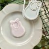 2 Baby Bib with Bow Cookie Cutter & Fondant Embosser β Newborn Design (8cm)