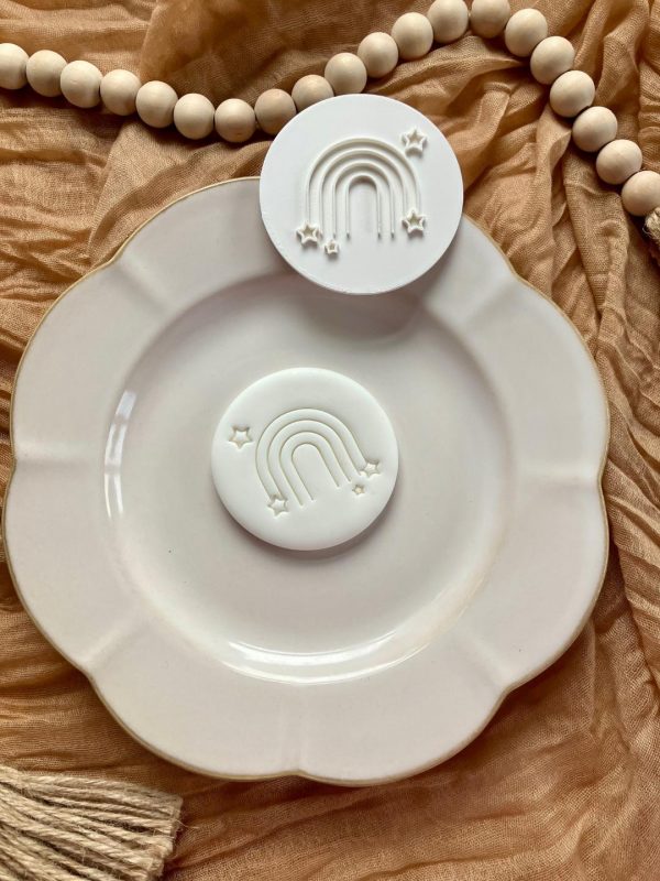 Rainbow & Star Print Fondant Embosser – Pretty Pattern Stamp (7cm)