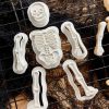 2 Build-a-Skeleton Cookie Cutter & Fondant Embosser Set β 12 Piece Halloween Kit