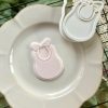 3 Baby Bib with Bow Cookie Cutter & Fondant Embosser β Newborn Design (8cm)