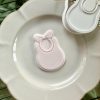 4 Baby Bib with Bow Cookie Cutter & Fondant Embosser β Newborn Design (8cm)