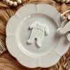4 Babygro Cookie Cutter & Fondant Embosser β Textured Baby Outfit Design (8cm)