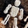 4 Build-a-Skeleton Cookie Cutter & Fondant Embosser Set β 12 Piece Halloween Kit